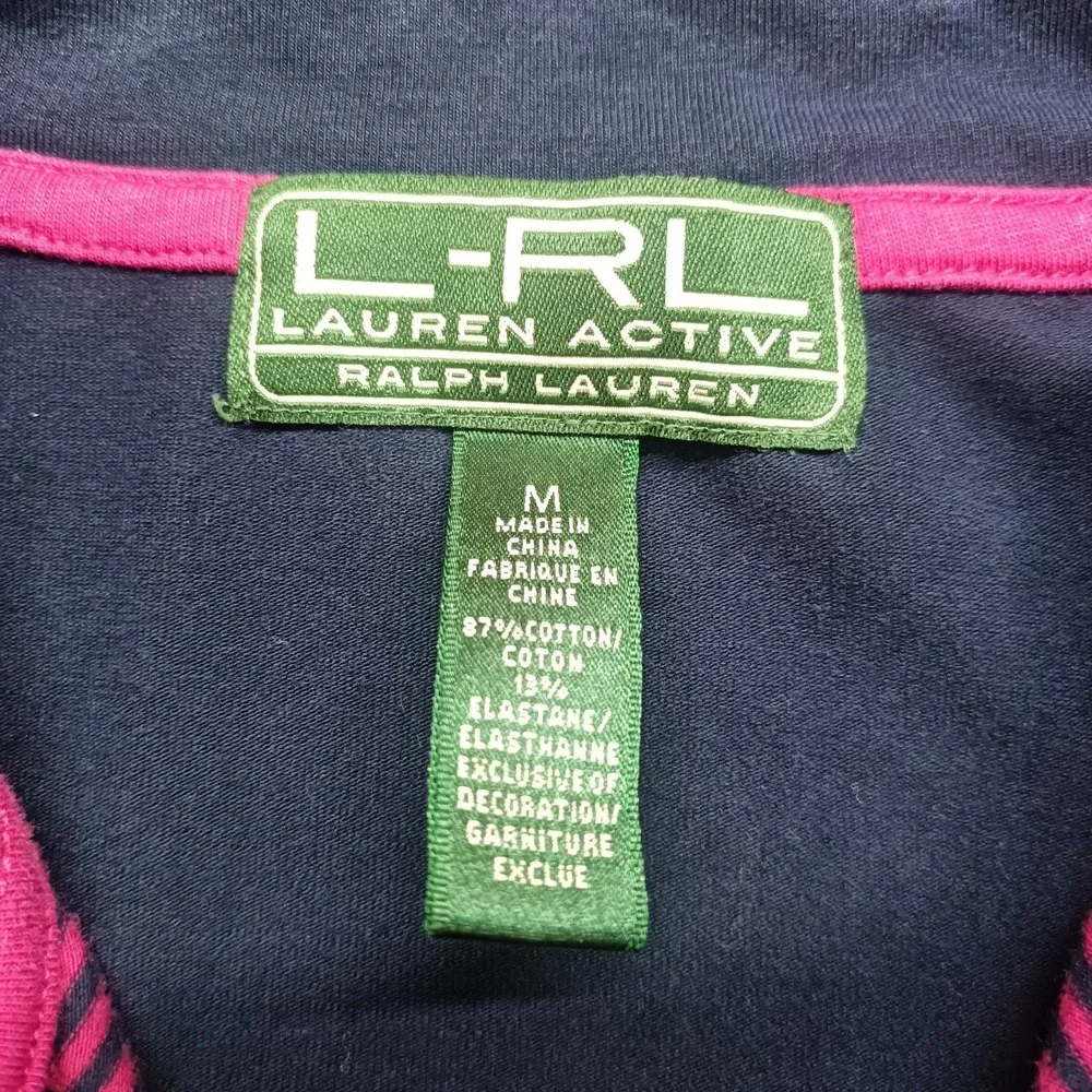 Lauren Active Ralph Lauren Women's Size M Navy Purple Striped‎ Full Zip Jacket